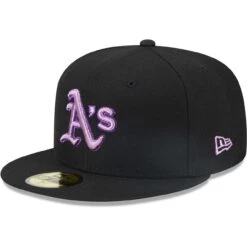 Men's Oakland Athletics New Era Black Metallic Pop 59FIFTY Fitted Hat