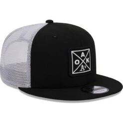 Men's Oakland Athletics New Era Black Vert Squared Trucker 9FIFTY Hat -BigLeagueCaps Store mens new era black oakland athletics vert squared trucker 9fifty hat ss5 p 4851079pv 3u vqkmgvf8a7vonyp1ezfxv uw0b8q2gjtjo5tvhcnhb