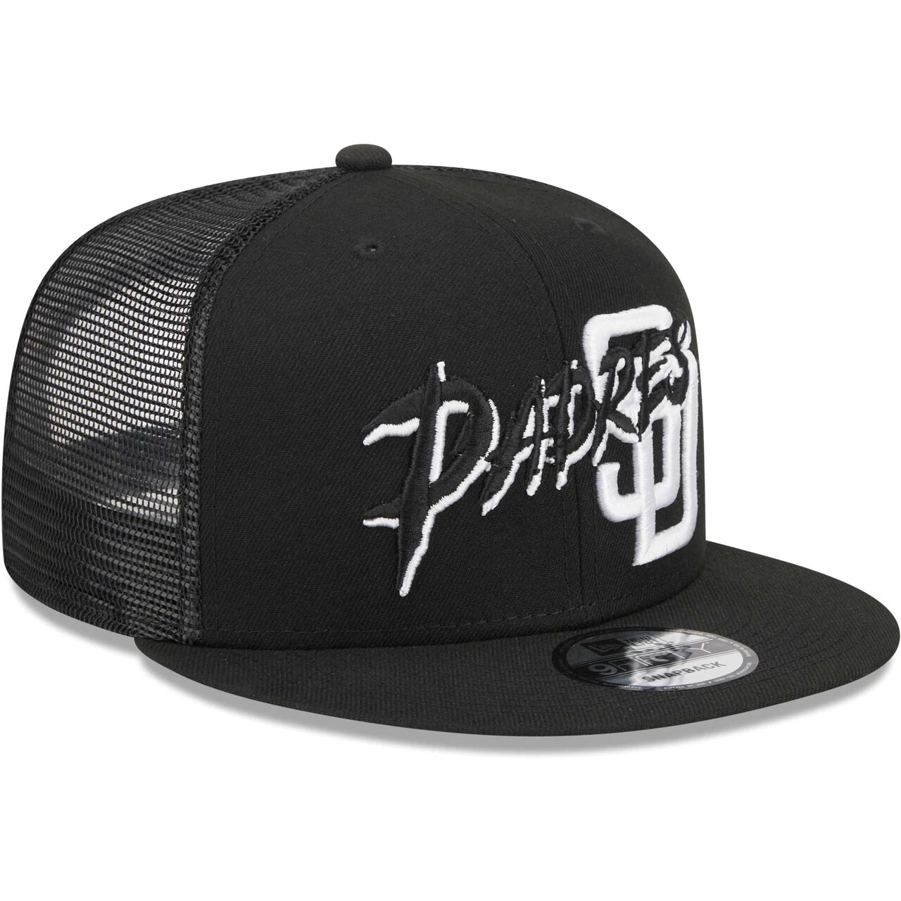 Men's San Diego Padres New Era Black Street Trucker 9FIFTY Snapback Hat 3 Men's San Diego Padres New Era Black Street Trucker 9FIFTY Snapback Hat