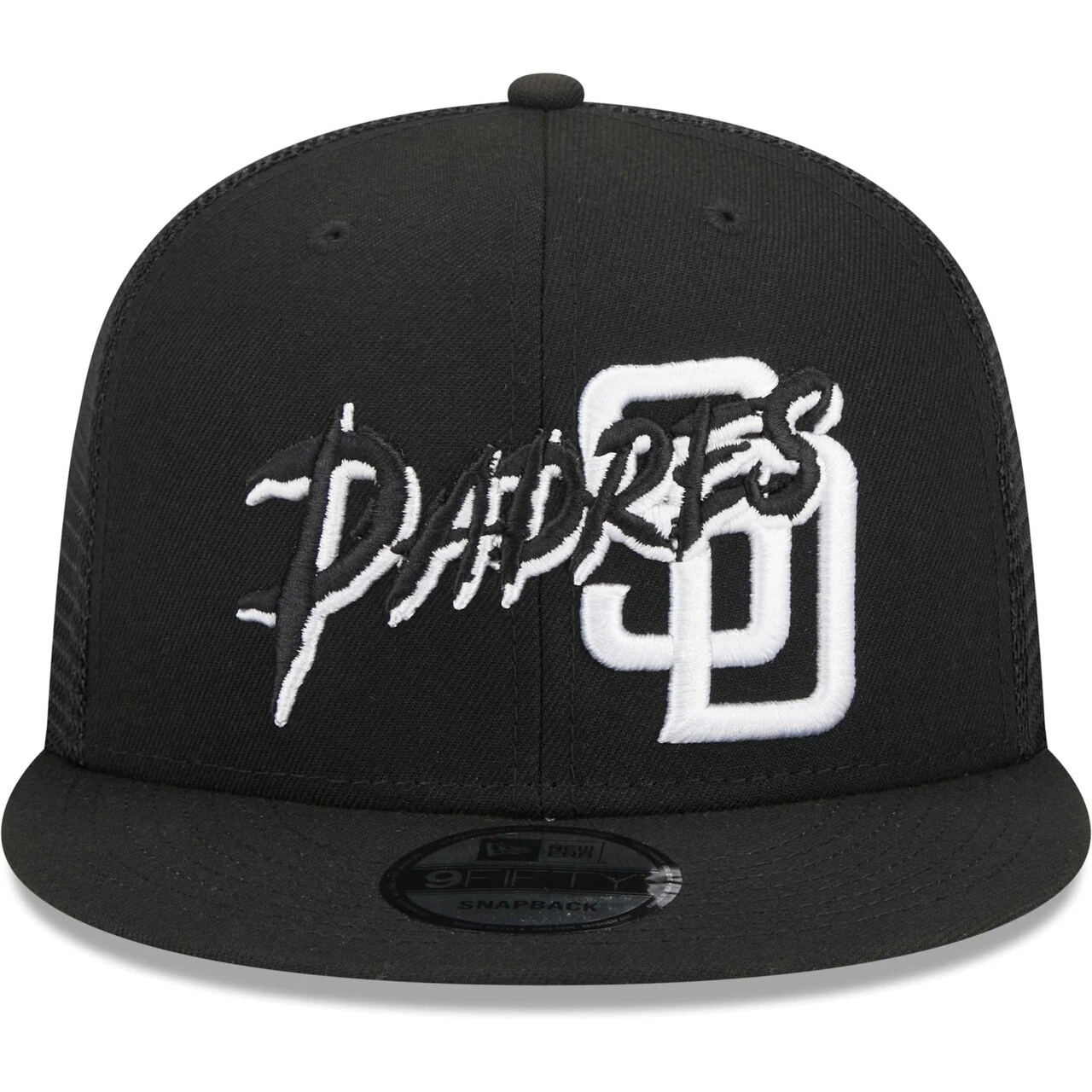 Men's San Diego Padres New Era Black Street Trucker 9FIFTY Snapback Hat 4 Men's San Diego Padres New Era Black Street Trucker 9FIFTY Snapback Hat - Image 2