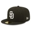 Men's San Diego Padres New Era Black Team Logo 59FIFTY Fitted Hat -BigLeagueCaps Store mens new era black san diego padres team logo 59fifty fitted hat pi4733000 altimages ff 4733464 ad657897e044e35fce78alt1 full
