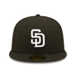 Men's San Diego Padres New Era Black Team Logo 59FIFTY Fitted Hat -BigLeagueCaps Store mens new era black san diego padres team logo 59fifty fitted hat pi4733000 altimages ff 4733464 ad657897e044e35fce78alt2 full