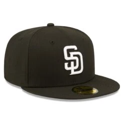 Men's San Diego Padres New Era Black Team Logo 59FIFTY Fitted Hat -BigLeagueCaps Store mens new era black san diego padres team logo 59fifty fitted hat pi4733000 altimages ff 4733464 ad657897e044e35fce78alt3 full