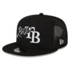 Men's Tampa Bay Rays New Era Black Street Trucker 9FIFTY Snapback Hat -BigLeagueCaps Store mens new era black tampa bay rays street trucker 9fifty snapback hat pi4640000 ff 4640914 22cce795f64913f424be full