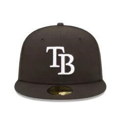 Men's Tampa Bay Rays New Era Black Team Logo 59FIFTY Fitted Hat -BigLeagueCaps Store mens new era black tampa bay rays team logo 59fifty fitted hat pi4733000 altimages ff 4733502 b94ba394c452bd4ab972alt2 full
