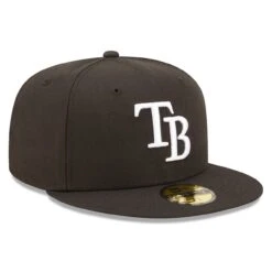 Men's Tampa Bay Rays New Era Black Team Logo 59FIFTY Fitted Hat -BigLeagueCaps Store mens new era black tampa bay rays team logo 59fifty fitted hat pi4733000 altimages ff 4733502 b94ba394c452bd4ab972alt3 full