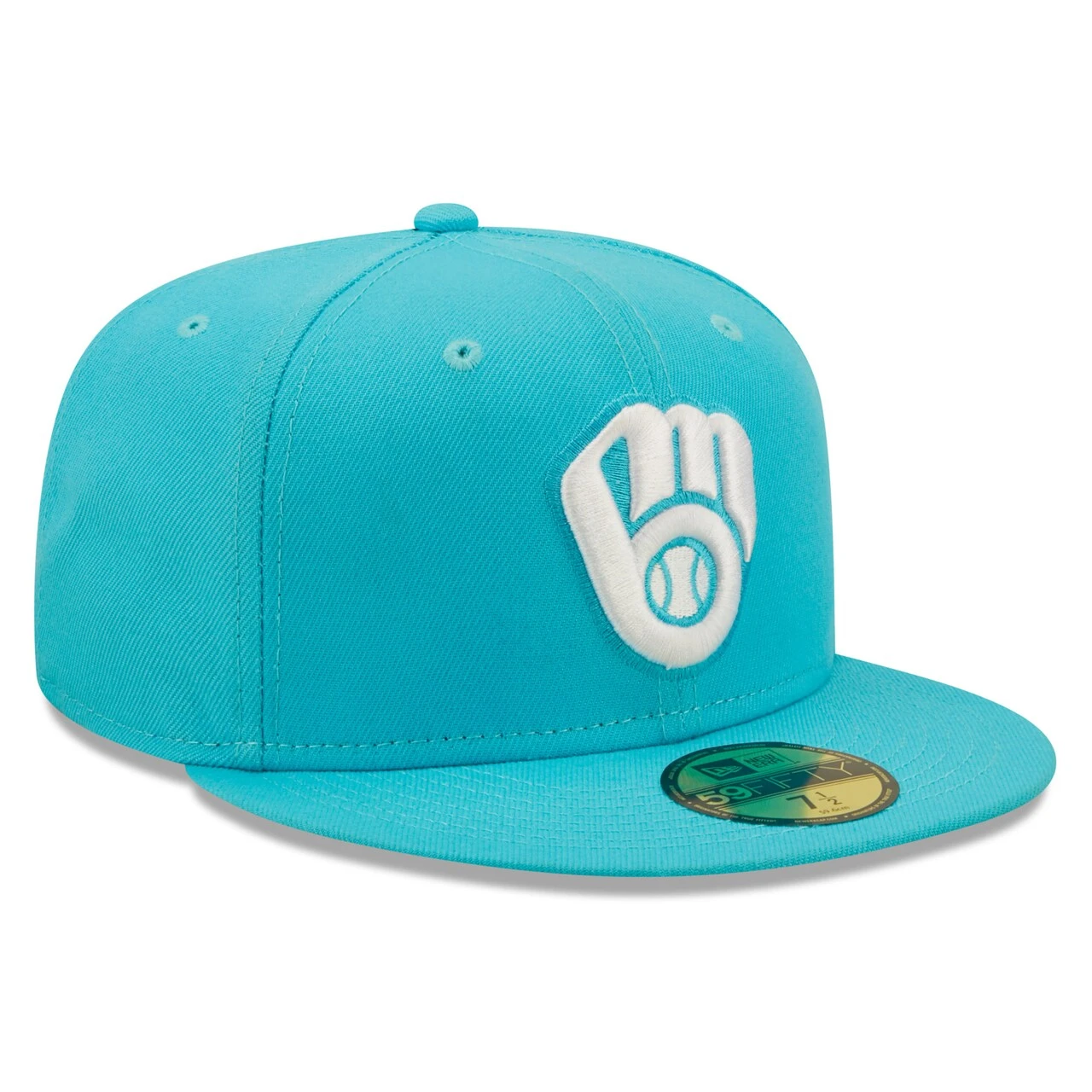 Men's Milwaukee Brewers New Era Blue Vice Highlighter Logo 59FIFTY Fitted Hat 5 Men's Milwaukee Brewers New Era Blue Vice Highlighter Logo 59FIFTY Fitted Hat - Image 3