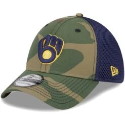 Men's Milwaukee Brewers New Era Camo Team Neo 39THIRTY Flex Hat