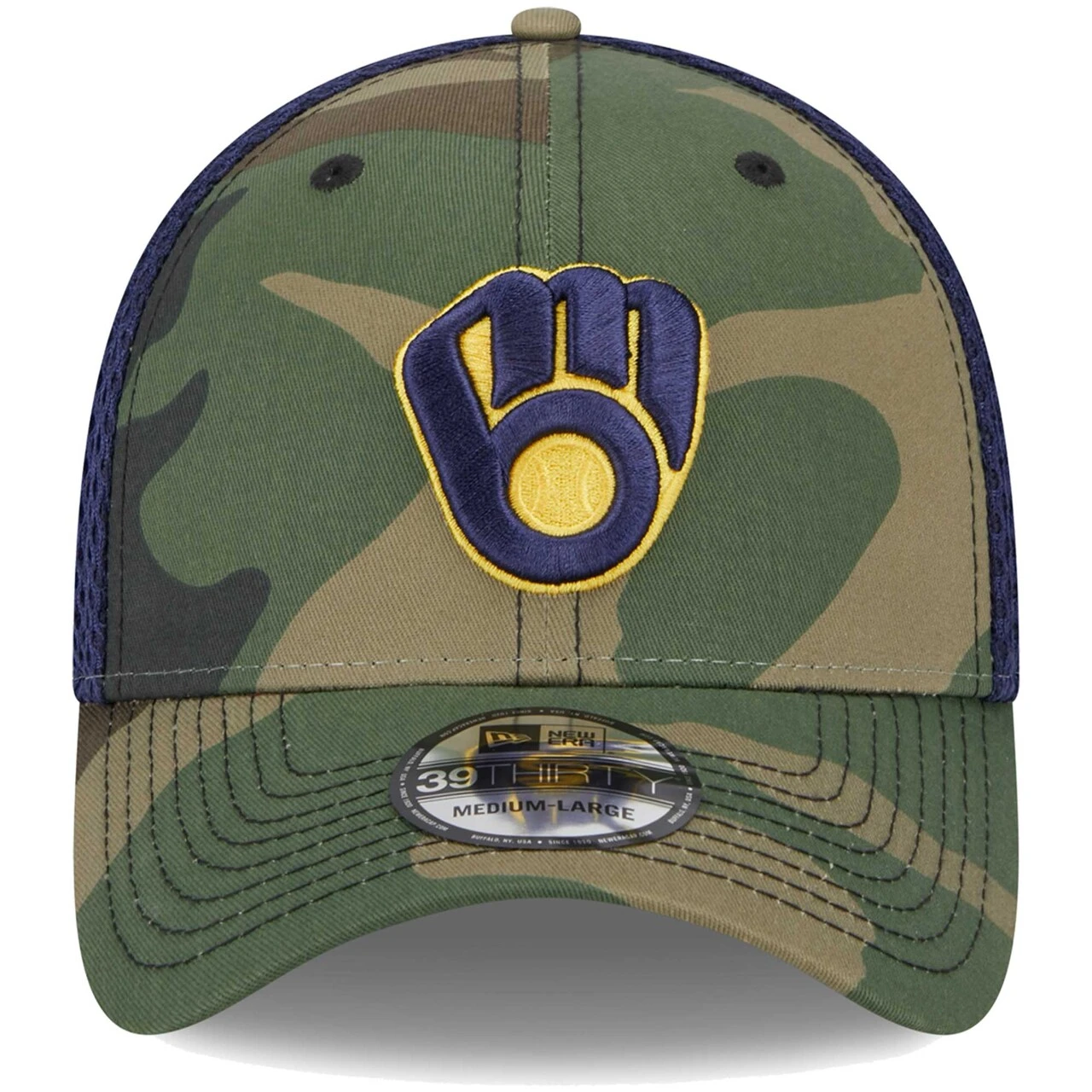 Men's Milwaukee Brewers New Era Camo Team Neo 39THIRTY Flex Hat 4 Men's Milwaukee Brewers New Era Camo Team Neo 39THIRTY Flex Hat - Image 2