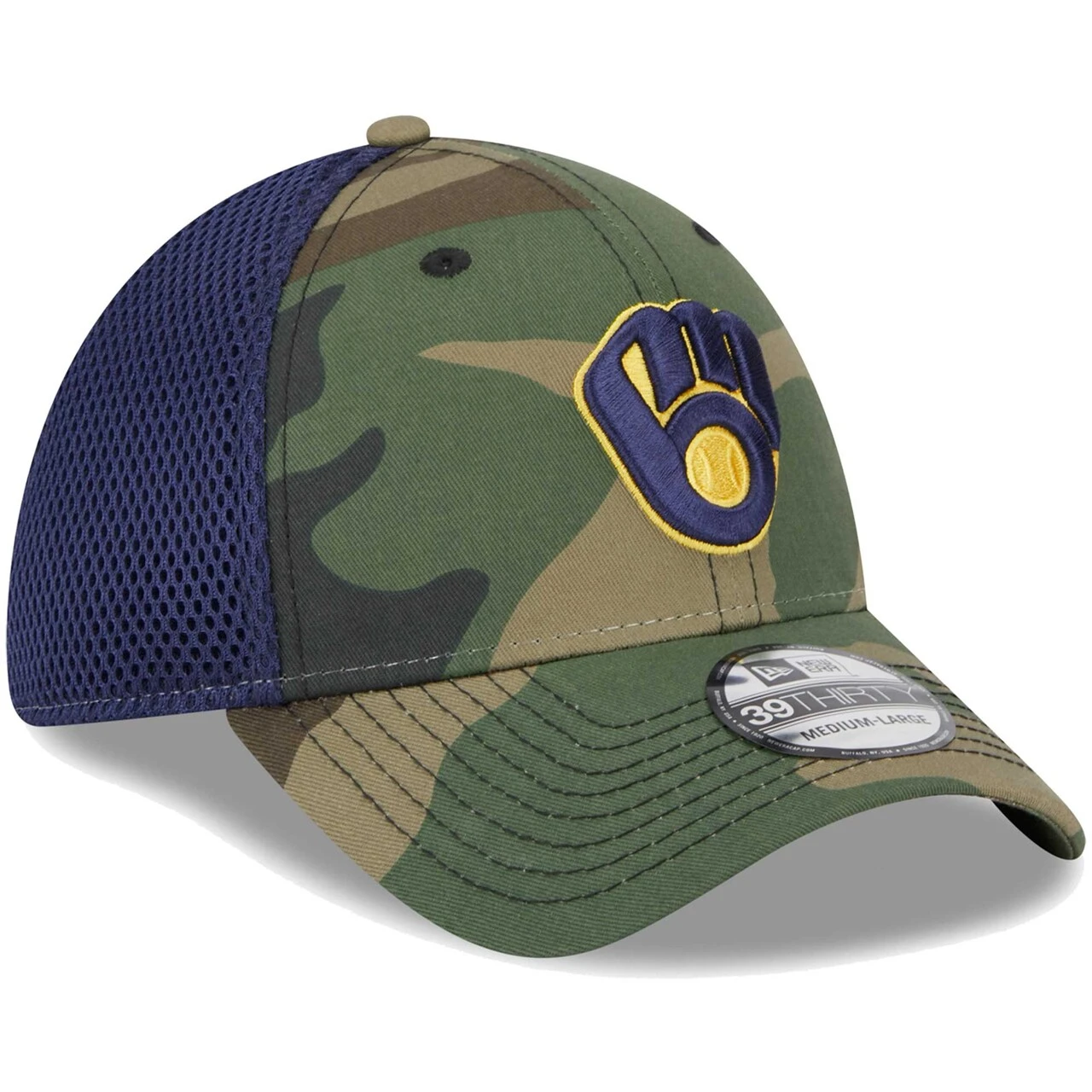 Men's Milwaukee Brewers New Era Camo Team Neo 39THIRTY Flex Hat 5 Men's Milwaukee Brewers New Era Camo Team Neo 39THIRTY Flex Hat - Image 3