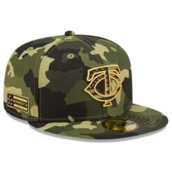 Men's Minnesota Twins New Era Camo 2022 Armed Forces Day On-Field 59FIFTY Fitted Hat