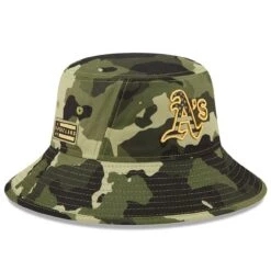Men's Oakland Athletics New Era Camo 2022 Armed Forces Day Bucket Hat