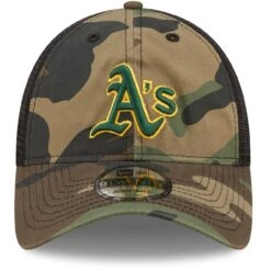Men's Oakland Athletics New Era Camo Trucker 9TWENTY Snapback Hat -BigLeagueCaps Store mens new era camo oakland athletics trucker 9twenty snapback hat pi4417000 altimages ff 4417553 3ab6d86c50b8343c8589alt2 full