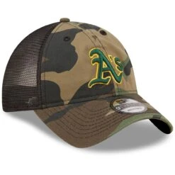 Men's Oakland Athletics New Era Camo Trucker 9TWENTY Snapback Hat -BigLeagueCaps Store mens new era camo oakland athletics trucker 9twenty snapback hat pi4417000 altimages ff 4417553 3ab6d86c50b8343c8589alt3 full