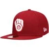 Men's Milwaukee Brewers New Era Cardinal White Logo 59FIFTY Fitted Hat -BigLeagueCaps Store mens new era cardinal milwaukee brewers white logo 59fifty fitted hat pi4208000 altimages ff 4208706 c0e858fae5650e97c6e3alt1 full