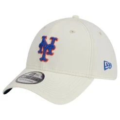 Men's New York Mets New Era Cream Chrome Team Classic 39THIRTY Flex Hat