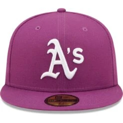 Men's Oakland Athletics New Era Grape Logo 59FIFTY Fitted Hat -BigLeagueCaps Store mens new era grape oakland athletics logo 59fifty fitted hat pi4689000 altimages ff 4689950 ef3319cbb94318901cdcalt2 full