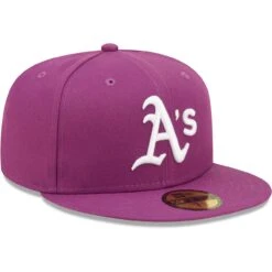 Men's Oakland Athletics New Era Grape Logo 59FIFTY Fitted Hat -BigLeagueCaps Store mens new era grape oakland athletics logo 59fifty fitted hat pi4689000 altimages ff 4689950 ef3319cbb94318901cdcalt3 full