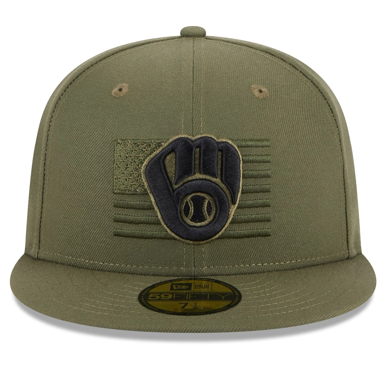 Men's Milwaukee Brewers New Era Green 2023 Armed Forces Day On-Field 59FIFTY Fitted Hat 4 Men's Milwaukee Brewers New Era Green 2023 Armed Forces Day On-Field 59FIFTY Fitted Hat - Image 2