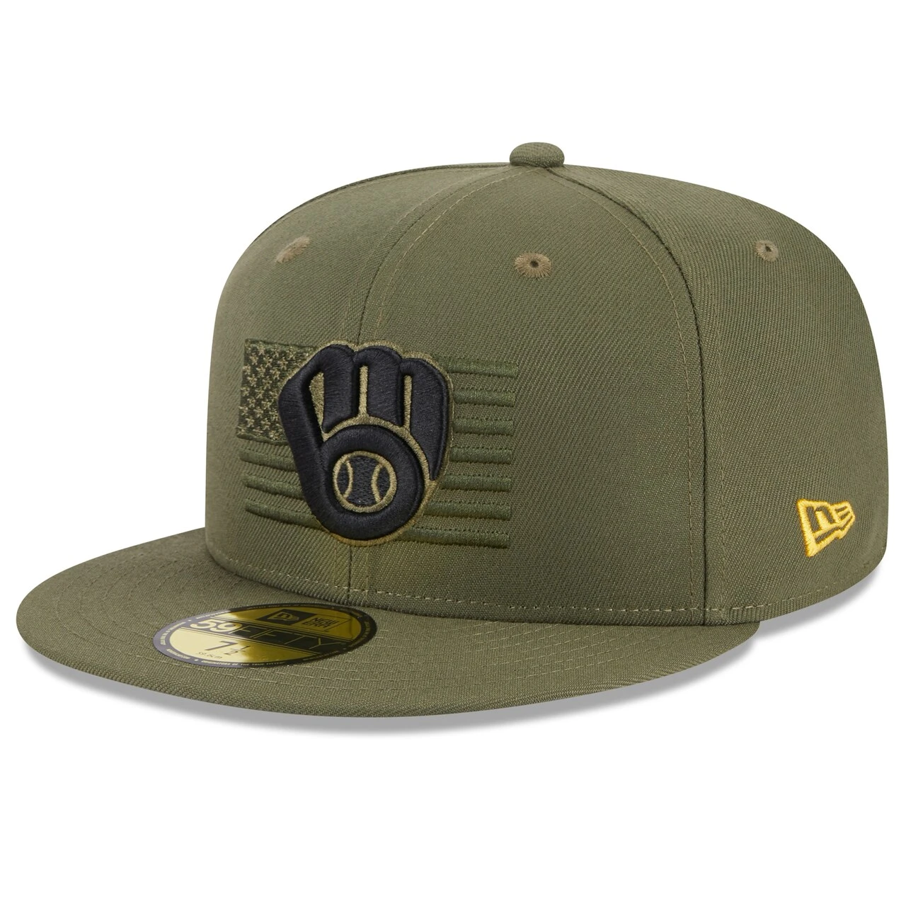 Men's Milwaukee Brewers New Era Green 2023 Armed Forces Day On-Field 59FIFTY Fitted Hat 5 Men's Milwaukee Brewers New Era Green 2023 Armed Forces Day On-Field 59FIFTY Fitted Hat - Image 3