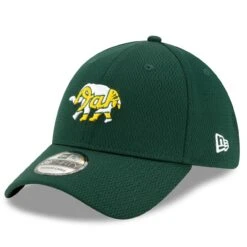 Men's Oakland Athletics New Era Green 2021 Batting Practice 39THIRTY Flex Hat