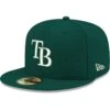 Men's Tampa Bay Rays New Era Green White Logo 59FIFTY Fitted Hat -BigLeagueCaps Store mens new era green tampa bay rays white logo 59fifty fitted hat pi4705000 altimages ff 4705577 f91c63860a0016989448alt1 full
