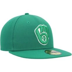 Men's Milwaukee Brewers New Era Kelly Green White Logo 59FIFTY Fitted Hat -BigLeagueCaps Store mens new era kelly green milwaukee brewers white logo 59fifty fitted hat pi4708000 altimages ff 4708051 966cf2ad500ed8234e9balt3 full
