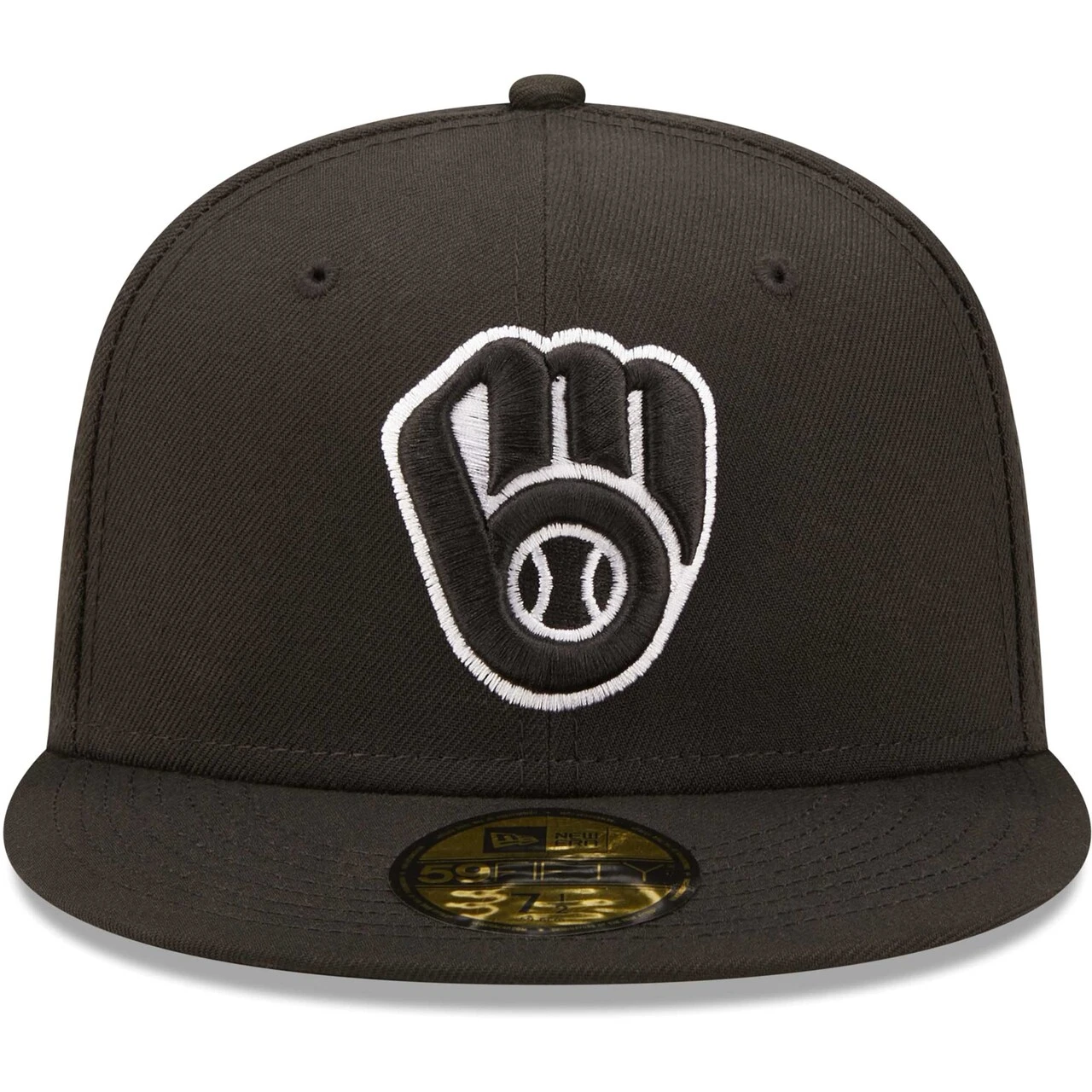 Men's Milwaukee Brewers New Era Black On Black Dub 59FIFTY Fitted Hat 4 Men's Milwaukee Brewers New Era Black On Black Dub 59FIFTY Fitted Hat - Image 2