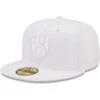 Men's Milwaukee Brewers New Era White On White 59FIFTY Fitted Hat -BigLeagueCaps Store mens new era milwaukee brewers white on white 59fifty fitted hat pi4731000 altimages ff 4731064 be0af27c0ff47d8cba9balt1 full