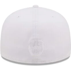 Men's Milwaukee Brewers New Era White On White 59FIFTY Fitted Hat -BigLeagueCaps Store mens new era milwaukee brewers white on white 59fifty fitted hat pi4731000 altimages ff 4731064 be0af27c0ff47d8cba9balt4 full