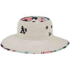 Men's Oakland Athletics New Era Natural Retro Beachin' Bucket Hat