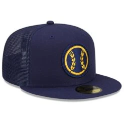 Men's Milwaukee Brewers New Era Navy 2023 Batting Practice 59FIFTY Fitted Hat -BigLeagueCaps Store mens new era navy milwaukee brewers 2023 batting practice 59fifty fitted hat pi4418000 altimages ff 4418461 557c6eb44e2d33387310alt3 full