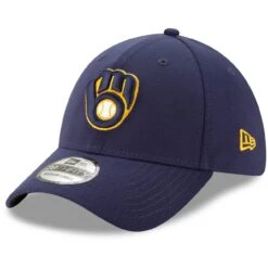 Men's Milwaukee Brewers New Era Navy Game Team Classic 39THIRTY Flex Hat