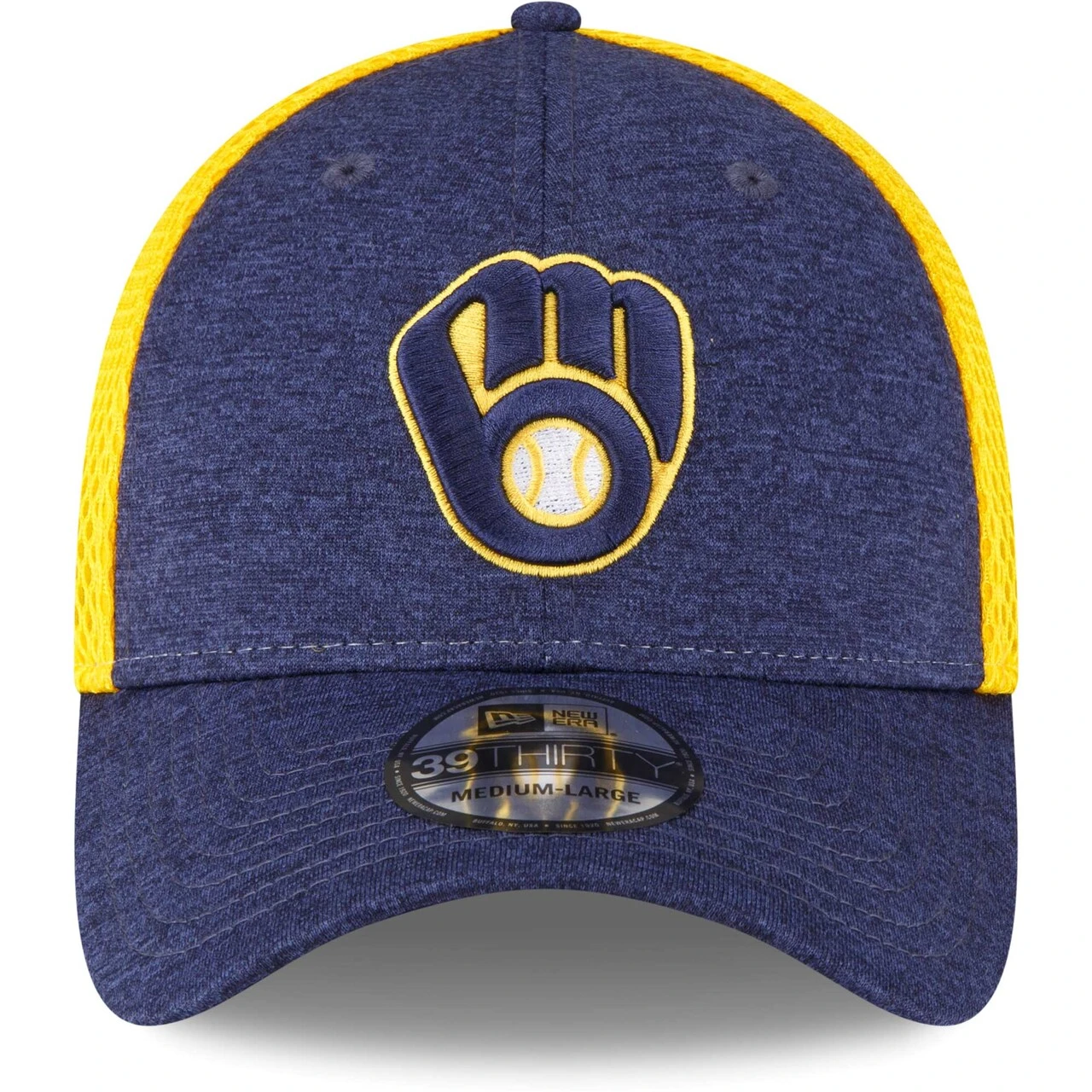 Men's Milwaukee Brewers New Era Navy Shadow Neo 39THIRTY Flex Hat 4 Men's Milwaukee Brewers New Era Navy Shadow Neo 39THIRTY Flex Hat - Image 2