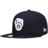Men's Milwaukee Brewers New Era Navy White Logo 59FIFTY Fitted Hat -BigLeagueCaps Store mens new era navy milwaukee brewers white logo 59fifty fitted hat pi4208000 altimages ff 4208705 b02bad848c9a926f83f1alt1 full