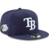 Men's Tampa Bay Rays New Era Navy 25th Anniversary Authentic Collection On-Field 59FIFTY Fitted Hat -BigLeagueCaps Store mens new era navy tampa bay rays 25th anniversary authentic collection on field 59fifty fitted hat ss5 p 200042348pv 1u 677tnjv5kp4bb8cblet9v ya9njgfla3z72lihj3ao