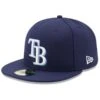 Men's Tampa Bay Rays New Era Navy Game Authentic Collection On-Field 59FIFTY Fitted Hat -BigLeagueCaps Store mens new era navy tampa bay rays game authentic collection on field 59fifty fitted hat pi2659000 ff 2659200 full