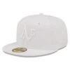 Men's Oakland Athletics New Era White On White 59FIFTY Fitted Hat -BigLeagueCaps Store mens new era oakland athletics white on white 59fifty fitted hat pi4731000 altimages ff 4731067 6025decc74fa74b9b778alt1 full