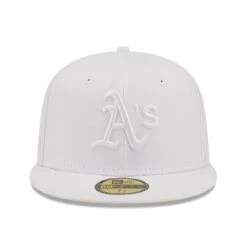 Men's Oakland Athletics New Era White On White 59FIFTY Fitted Hat -BigLeagueCaps Store mens new era oakland athletics white on white 59fifty fitted hat pi4731000 altimages ff 4731067 6025decc74fa74b9b778alt2 full
