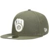 Men's Milwaukee Brewers New Era Olive White Logo 59FIFTY Fitted Hat -BigLeagueCaps Store mens new era olive milwaukee brewers white logo 59fifty fitted hat pi4208000 altimages ff 4208704 495842fcced4a2bc0f6ealt1 full