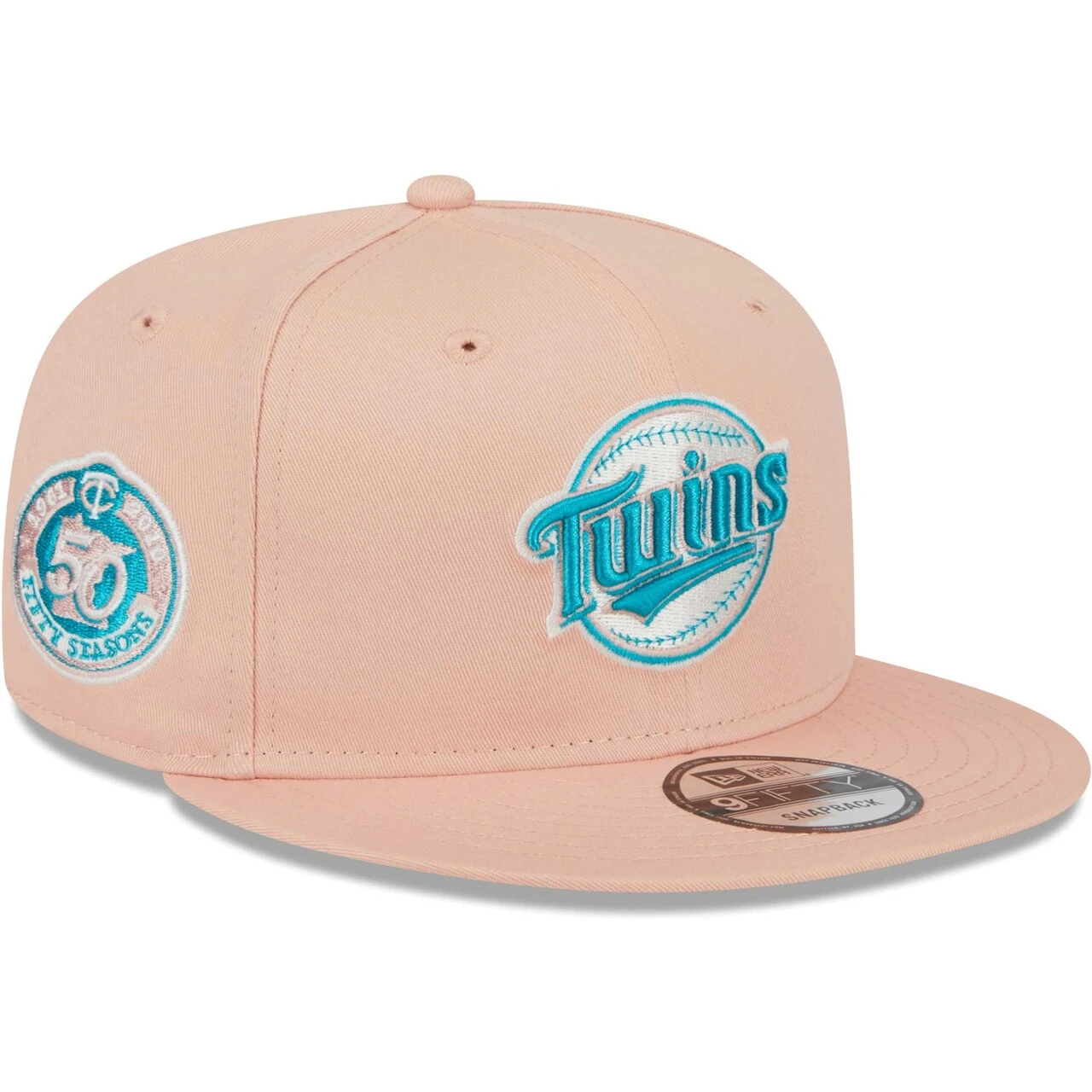 Men's Minnesota Twins New Era Pink Sky Aqua Undervisor 9FIFTY Snapback Hat 3 Men's Minnesota Twins New Era Pink Sky Aqua Undervisor 9FIFTY Snapback Hat