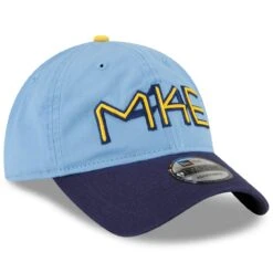 Men's Milwaukee Brewers New Era Powder Blue 2022 City Connect 9TWENTY Adjustable Hat -BigLeagueCaps Store mens new era powder blue milwaukee brewers 2022 city connect 9twenty adjustable hat pi4464000 altimages ff 4464395 641cc2a7c90ce70ee7eaalt3 full