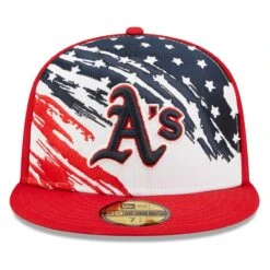 Men's Oakland Athletics New Era Red 2022 4th Of July On-Field 59FIFTY Fitted Hat -BigLeagueCaps Store mens new era red oakland athletics 2022 4th of july on field 59fifty fitted hat pi4533000 altimages ff 4533012 3da38013ccec59c99003alt2 full
