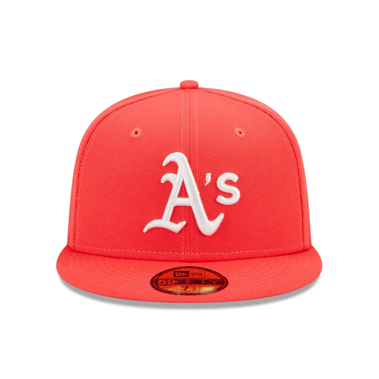 Men's Oakland Athletics New Era Red Lava Highlighter Logo 59FIFTY Fitted Hat 4 Men's Oakland Athletics New Era Red Lava Highlighter Logo 59FIFTY Fitted Hat - Image 2