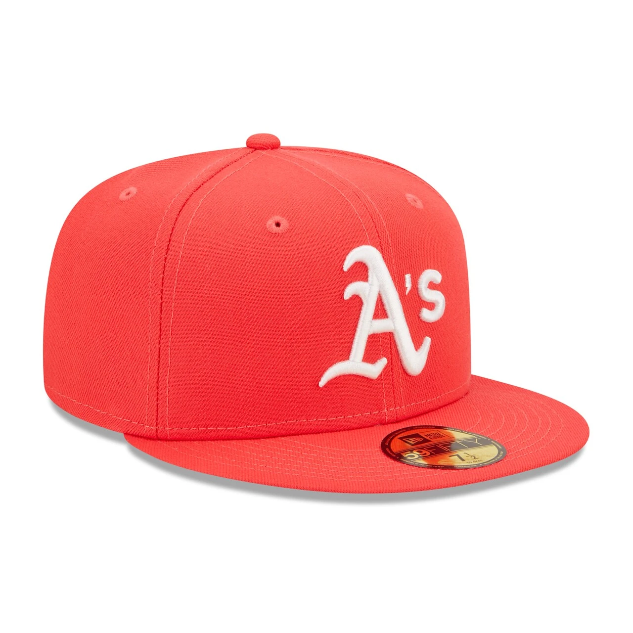 Men's Oakland Athletics New Era Red Lava Highlighter Logo 59FIFTY Fitted Hat 5 Men's Oakland Athletics New Era Red Lava Highlighter Logo 59FIFTY Fitted Hat - Image 3