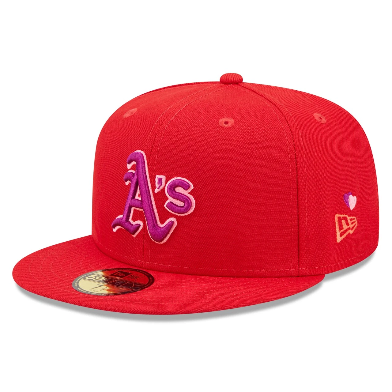 Men's Oakland Athletics New Era Red Purple Undervisor 59FIFTY Fitted Hat 3 Men's Oakland Athletics New Era Red Purple Undervisor 59FIFTY Fitted Hat