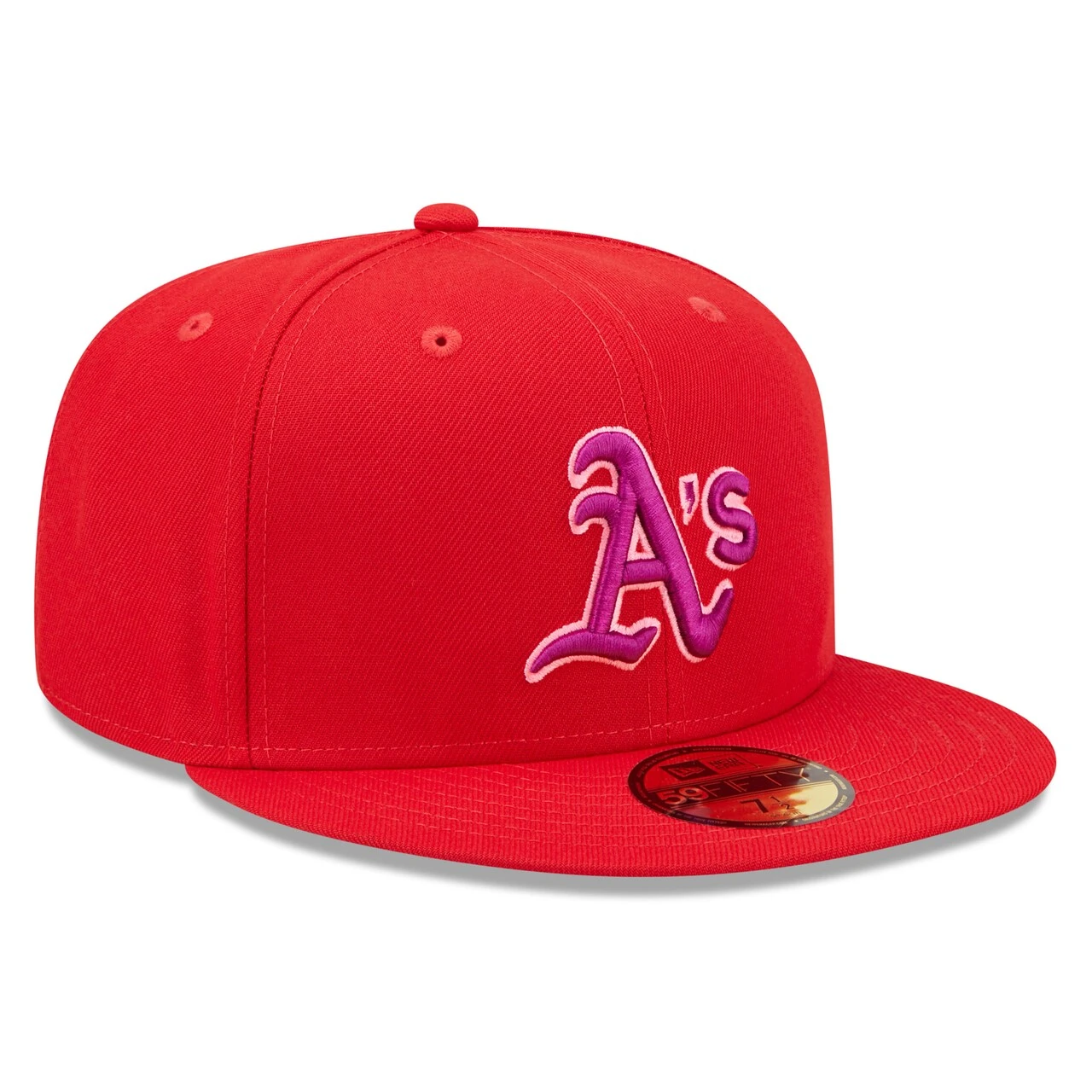 Men's Oakland Athletics New Era Red Purple Undervisor 59FIFTY Fitted Hat 5 Men's Oakland Athletics New Era Red Purple Undervisor 59FIFTY Fitted Hat - Image 3