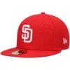 Men's San Diego Padres New Era Red White Logo 59FIFTY Fitted Hat -BigLeagueCaps Store mens new era red san diego padres white logo 59fifty fitted hat pi4692000 altimages ff 4692877 e9d6b346a11fb0915e3aalt1 full