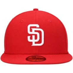 Men's San Diego Padres New Era Red White Logo 59FIFTY Fitted Hat -BigLeagueCaps Store mens new era red san diego padres white logo 59fifty fitted hat pi4692000 altimages ff 4692877 e9d6b346a11fb0915e3aalt2 full