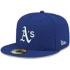Men's Oakland Athletics New Era Royal White Logo 59FIFTY Fitted Hat -BigLeagueCaps Store mens new era royal oakland athletics white logo 59fifty fitted hat pi4208000 altimages ff 4208735 1624f71f0686f189ef05alt1 full